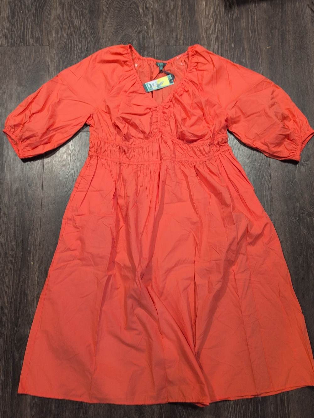 Terra and Sky Women's Plus Mini Cinched Waist Dress Size 2XL (20W-22W) NWT Coral